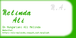 melinda ali business card